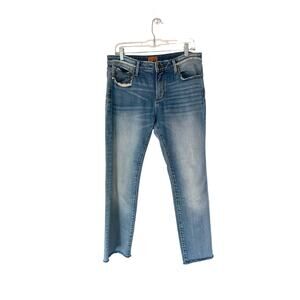 Driftwood Light Wash Audrey Raw Hem Cropped Straight Leg Jeans Size 27